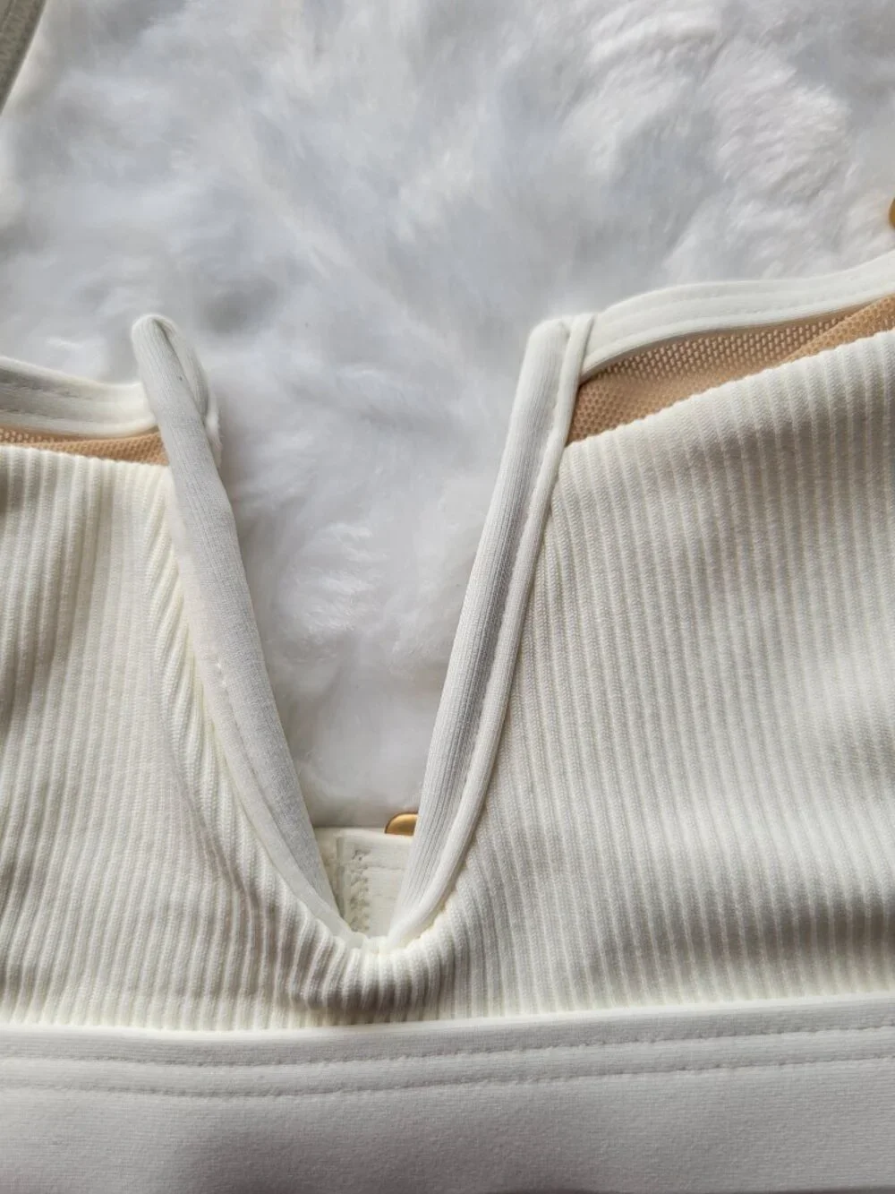 L*Space Bikini Top Women's XS Swim Ivory Sadie Adjustable Straps Swimwear NWT